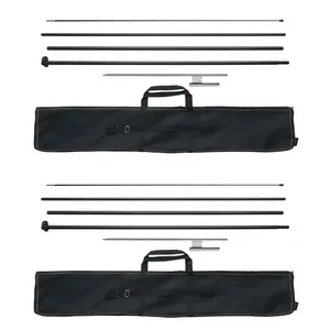 fathersdaygift VEVOR Feather Flag Pole Kit, 2 Packs Swooper Flag Pole 16.3 ft, Sign Flag Poles for Business Advertising Flags Outdoor, with Ground Stakes and A Carrying Bag (Flag Not Included)