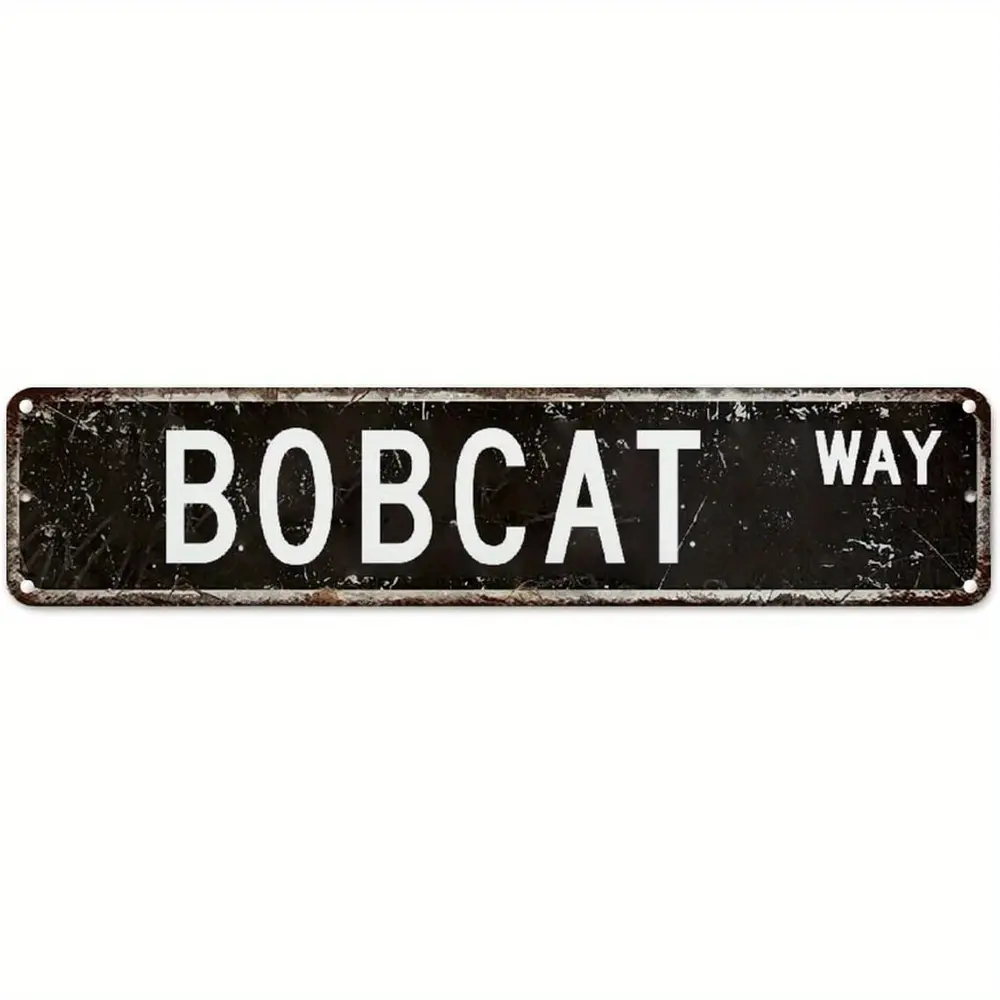 Vintage Bobcat Metal Tin Sign, Retro Style Wall Decor, Pet Animal Breed Name Plaque for Home, Kitchen, Bedroom, Front Porch - Durable Metal Street Sign Poster, Metal Outdoor Decor
