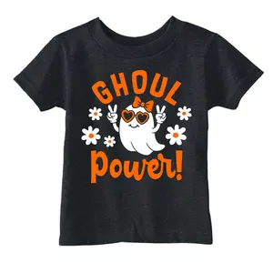 Toddler Funny T Shirts Ghoul Power Sarcastic Halloween Ghost Graphic Novelty Tee For Young Kids Funny Toddler Shirts Halloween Apparel for Toddler Childrens Graphic Tees Black -