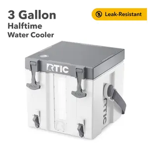 RTIC Outdoors 3 Gallon Halftime Cooler Beverage Dispenser with 2 Taps, 12 QT Hard-Sided Cooler, White, Water Cooler for Sports, Camping, BBQ, Tailgating, Picnic, Outdoor Events and Team Activities