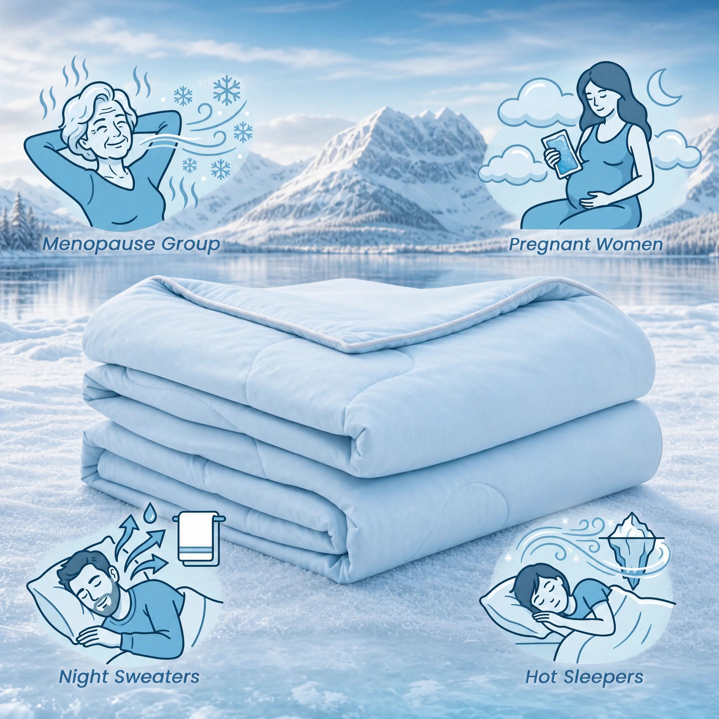JOLLYVOGUE Summer Cooling Comfort for Hot Sleepers, Ice Cream Blanket,Summervibes,Comfy Bedding,RayonDerived from Bamboo,Breathable Oversized Design, Lightweight, Teenage Bedroom Accessories, Cooling Blanket, available in single and double sizes