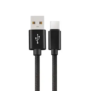 212 MAIN 6 ft. Braided USB-A to USB-C Fast Charging Data Sync Cable (SANOXY-CABLE6), Electronic Cellphone Charger with Metal Construction for Compatible Devices, Black