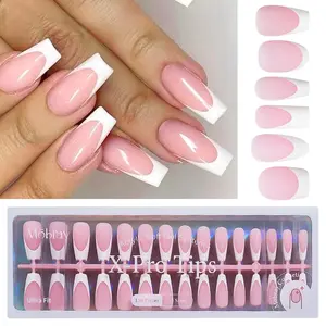 150/160pcs Luxury French Wear Nail Tips Set, Nude Pink Brown Ballet Middle Length, Pure Color Matte Finish, Professional Salon Quality, French Tip Nails, Nail Tips Art