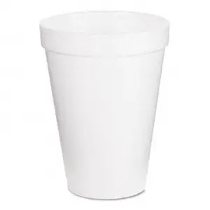 212 MAIN 12oz Leakproof Dart 12J12 Foam Disposable Cups - 1-Piece, White, for Hot Drinks, 40 Bags of 25 per Carton
