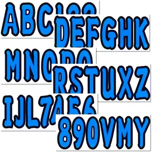 4 Sets of 3" Marine Boat Blue Sticker Decals A-Z Letters & 0-9 Numbers for Yachts & Personal Watercraft  Anti-Scratch