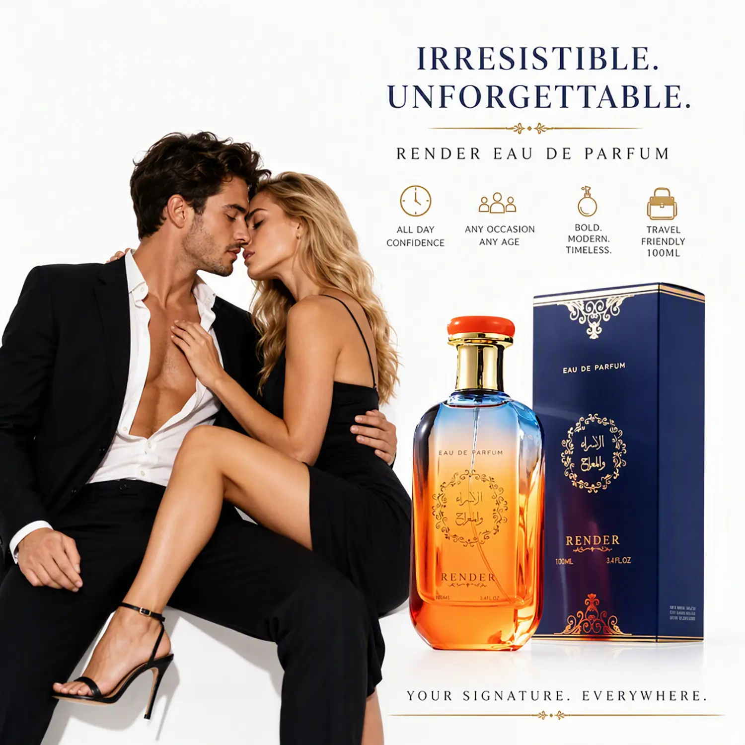 Women's Pheromone Perfume, with pheromone formula, long-lasting exotic oud & rose floral fruity scent, designed for her to make him crave you and share a wild passionate night. Perfect for Eid, Christmas & Anniversary. 100ml/3.4fl.oz. Women's Fragrance.