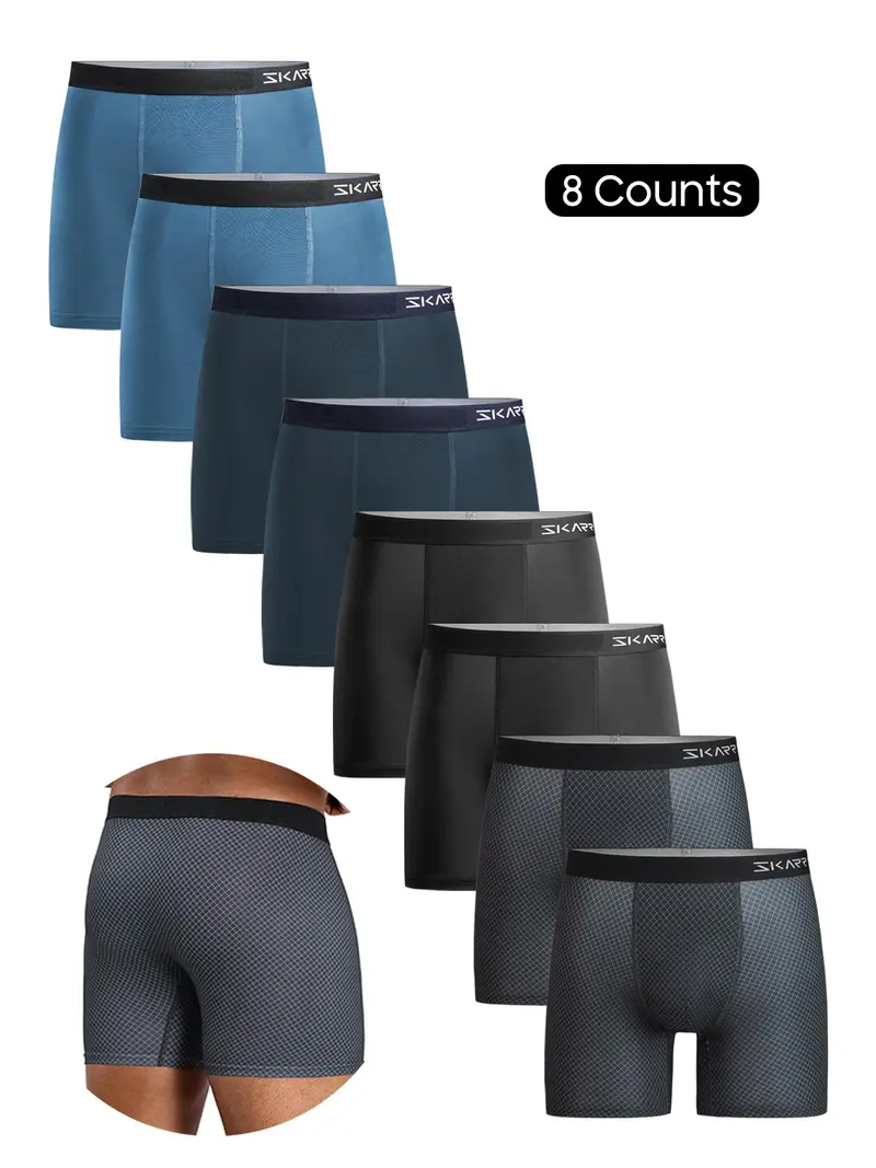 Men's Contrast Tape Boxer Brief, Casual Comfy Breathable Underwear for Daily Wear, Underwear for Men, Men's Underwear Undergarments for All Seasons, Underwear Boxers