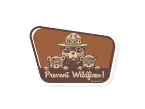Prevent Wildfires! Sticker - Durable Vinyl, Strong adhesive, Die-Cut, Weatherproof, Dishwasher safe, Stick to tumbler, bottle, car, laptop, etc