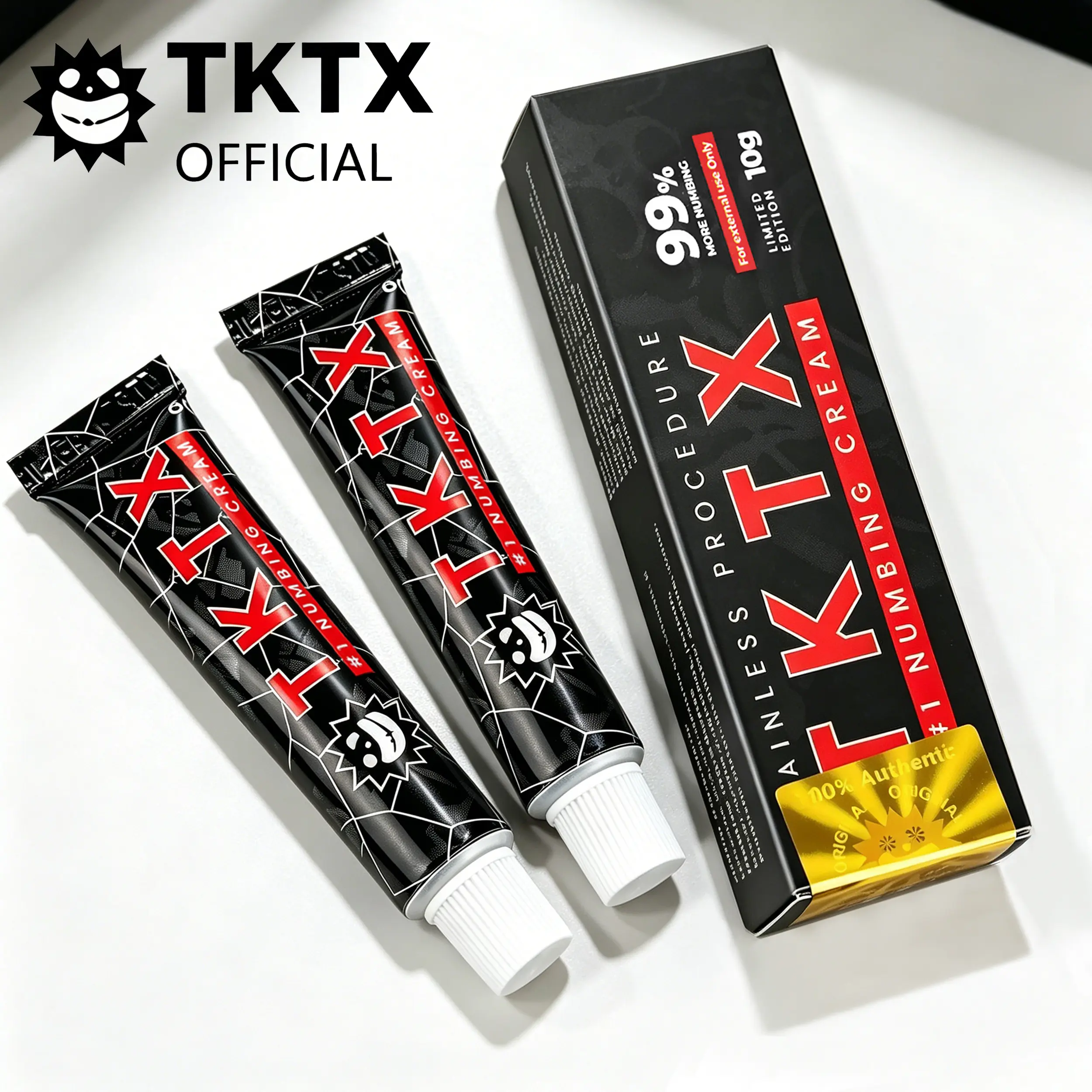 TKTX Tattoo Numbing Cream - 99% Limited Edition Ultra-Strong 10g, for Tattoos, Waxing, Microneedling - Tattoo External Cream.