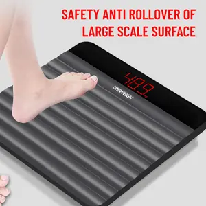 Digital Bathroom Scale for Body Weight,Accurate Weight Scale up to 440lbs,Body Scales with Sturdy Tempered Glass,with LED Display,Step-on,Compact Size,3 Units and Batteries inclued,White