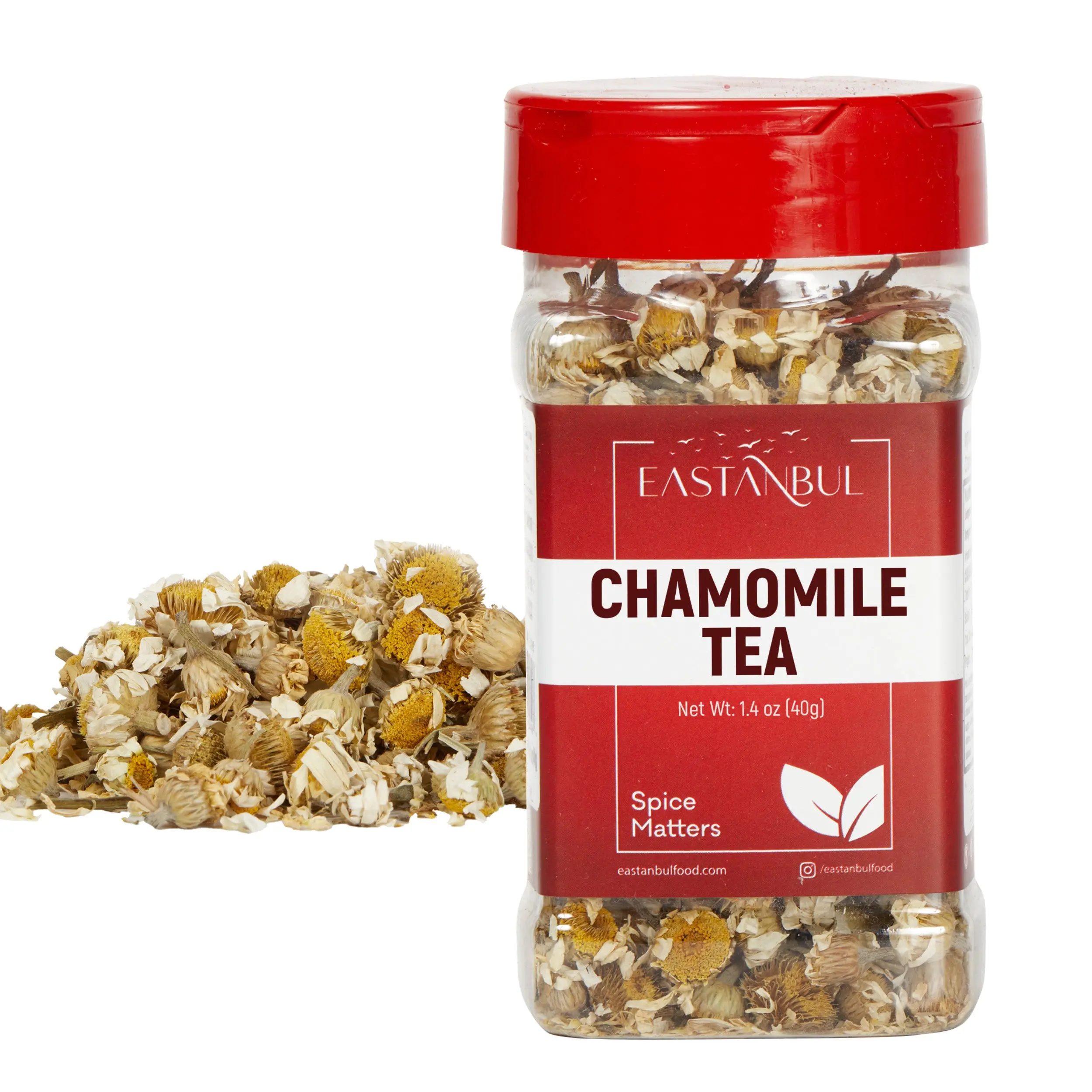 Eastanbul Chamomile Flowers Loose Dried, Flor de Manzanilla, Vegan, 1.4oz Healthcare Tea Herbal Blends