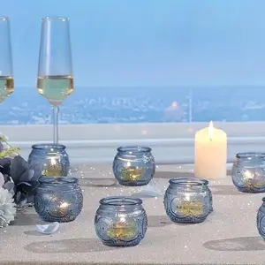 Glass Candle Holder, Vintage Candle Holder for Party Decoration, Tea Lights Candle Holder for Wedding Shower & Gift, Ornaments