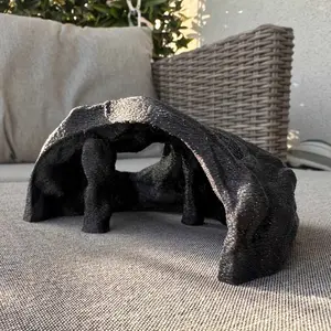 Highly Realistic Rock Fish Cave Decor, Natural Stone Texture, Safe Edges, Stable Substrate, Ideal for Freshwater & Saltwater Tanks