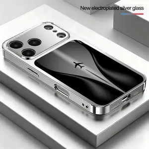Fashionable and Exquisite Black and White Tone Airplane Flight Trajectory High-end Silver Electroplated Phone Case Suitable for iPhone 17/17 Pro/17 Air/17 Pro Max/iPhone 16/16 Pro/16 Plus/16 Pro Max/15/15 Pro/15 Pro Max/14/14 Pro/14 Plus/14 Pro Max/13/13