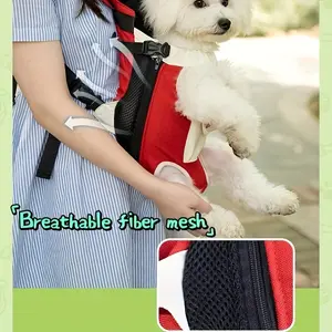 [Small Dog Cycling Backpack] 1pc Pet Dog Backpack, Breathable And Adjustable Backpack, Suitable For Small And Medium-sized Dogs, Pet Bag, Hiking, Cycling, Pet Front - Cat And Dog Backpack Belt Shoulder Pad