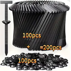 200pcs Heavy-Duty Self-Locking Cable Ties with Black Plastic Zipper Head - UV Resistant, High-Strength Nylon Locking Mechanism, Multi-Purpose Organizing Fasteners - Nylon Cable Ties - Multi-Use Plastic Quick-Release Buckles, Suitable for