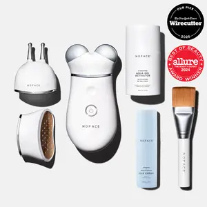 NUFACE Trinity+ Complete Microcurrent Facial Device Set, Wrinkle Reducer + Effective Lip & Eye Attachment - FDA Cleared Face Toning Device for Targeted Treatment + Microcurrent Gel Activator & Silk Creme