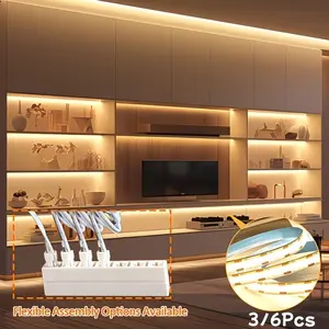 Smart Ultra-Thin COB LED Strip Lights, DIY Flexible Cuttable Light Band, Warm, for Shoe Cabinet, Wardrobe, Display Case, Staircase, Storage Room