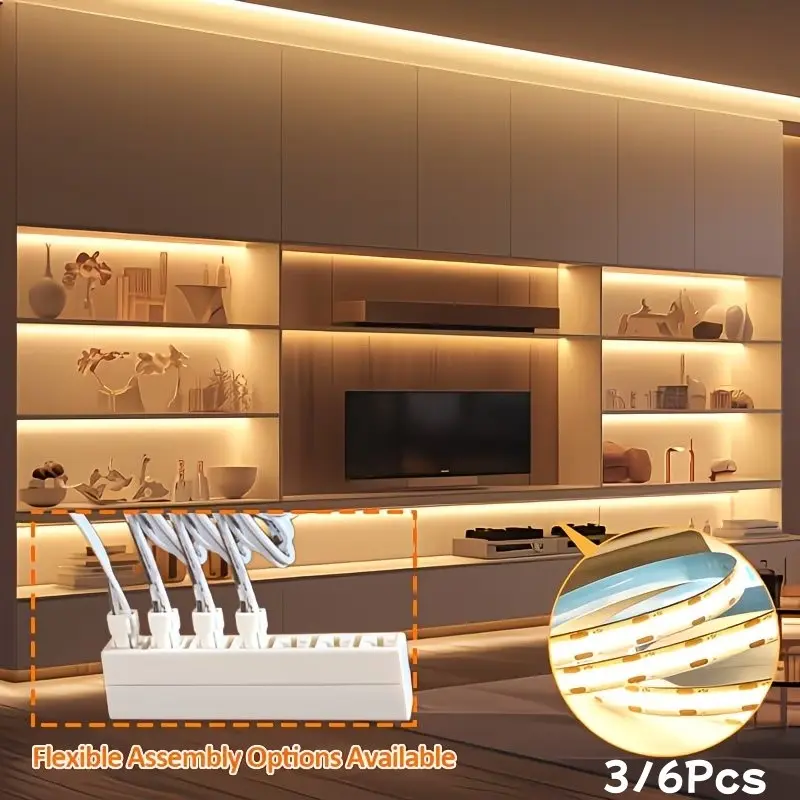 Smart Ultra-Thin COB LED Strip Lights, DIY Flexible Cuttable Light Band, Warm Lighting, DIY Flexibility, for Shoe Cabinet, Wardrobe, Display Case, Staircase, Storage Room, Lighting Solutions