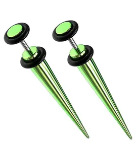 16G Green PVD Stainless Steel Fake Tapers - Gauges