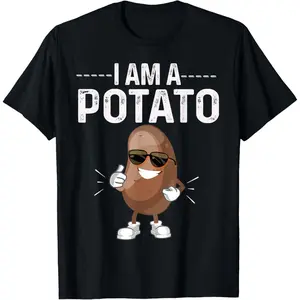 100% Cotton I Am A Potato Halloween Costume Funny Potato Vegetable Tee T-Shirt