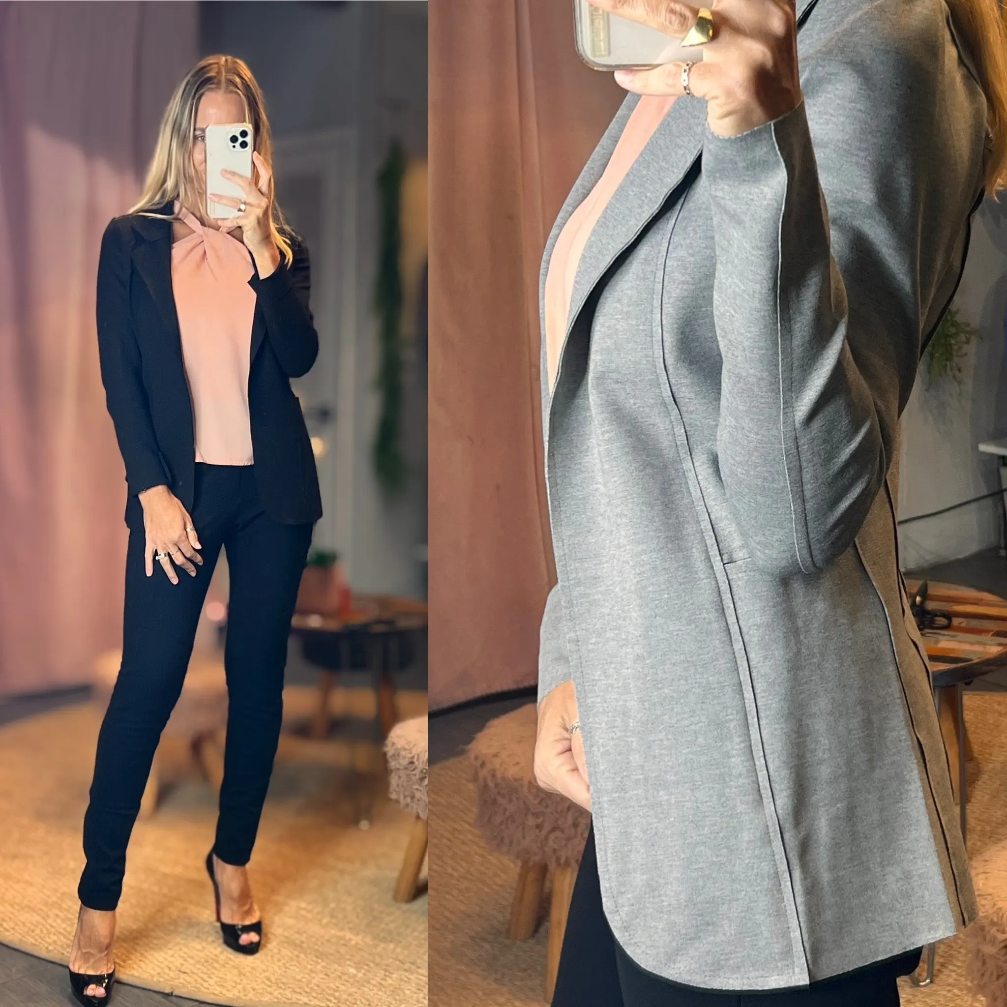 Laser Cut Long Blazer