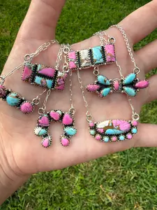 Cotton Candy Turquoise Classic Sterling Silver Necklace