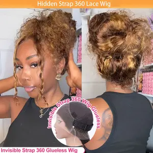 Highlight 360 HD Lace Front Wig Human Hair Human Hair P427 Blonde Deep Wave 360 Lace Frontal Human Hair Wigs 180 Density Curly Wave Full Lace Wig