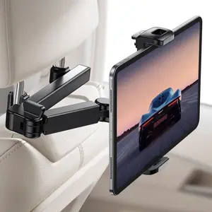 Car Headrest Tablet Holder, 3-in-1 Extension Arm, Adjustable Tablet Car Mount, Car Cellphone Mount, Compatible with 4.7-11" Devices, Ideal for Road Trips