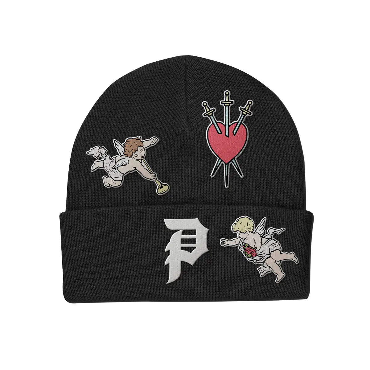 PRIMITIVE APPAREL Triumph Cuffed Beanie, Unisex 100% Acrylic Knit Hat with Embroidered Artwork
