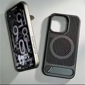 High-Quality Magnetic Suction Folding Bracket for Apple iPhone 16 Pro, 15 Pro Max, 14/13/12/11 Cases - Breathable, Heat-Dissipating, Ultra-Thin, Simple, Anti-Drop lurvia phone Tough Cat