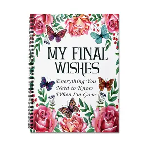 End-of-Life Planning Journal(74 pages) - Asset Tracker & Legacy Book, Floral Cover Design, Spiral Bound Planner