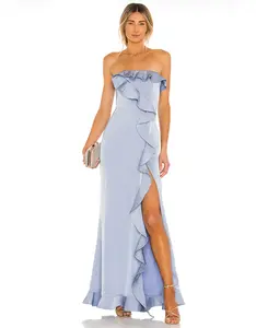 NBD LUNA STRAPLESS GOWN IN POWDER BLUE