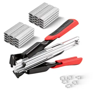 GJANSH 100 PCS/2500 PCS C Clips Hog Ring Pliers Kit, 3/4'' Hog Ring Nail, Fencing Plier Staple Gun Cage Clamp for Animal Pet Cages Fencing, Upholstery, Car Cushions, Meat and Sausage Casings fathersdaygift fathersdaygift