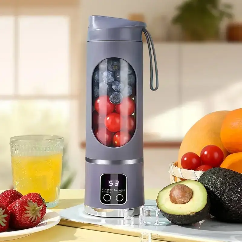 Compact USB Rechargeable Mini Juicer Blender - Travel-Ready 2-in-1 Leak-Proof Ice Crusher, Makes Smoothies, Vegetable Juice, Shakes, Liquid Diet & Baby Food Quickly, Ideal for Travel & Gym Use