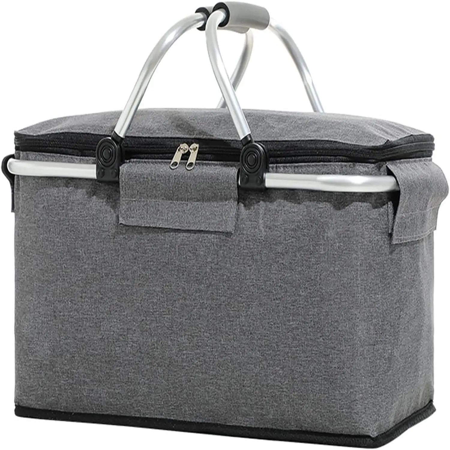 Collapsible Insulated Picnic Basket, 1 Count Outdoor Insulated Portable Storage Basket with Handle, Foldable Ice Basket for Home Kitchen Outdoor Camping