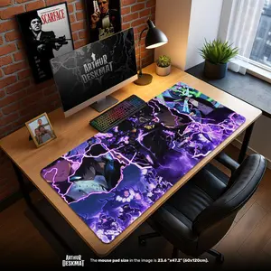 Solo Leveling Lightning Power Mouse Pad – with Purple Aura, Otaku Gift