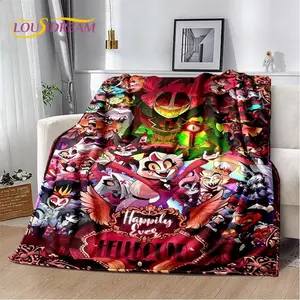 Cartoon H-Helluva Boss Blitzo H-Hazbin Hotel Soft Funny Throw Blanket Cozy Lightweight Plush Portable Cover Blanket For Sofa,Warm Gift For Birthday,Christmas,Multiple blankets