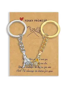 2pcs Pinky Promise Gift Matching Couple Gifts Valentines Day Gifts for Him Her Boyfriend Girlfriend Best Friend Matching Keychains Keychain Set for Couples Wife Husband Birthday Gifts Exchanging gifts