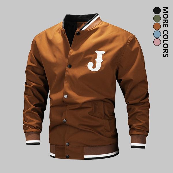 Trendy Baseball Jacket - Casual Streetwear, Letter Embroidery, Unisex Button-Up Campus Style Coat jacket men Menswear Stylish western clothing Tops Long Sleeve Elegant Personalized coats men jackets zip men's fall clothing men jacket