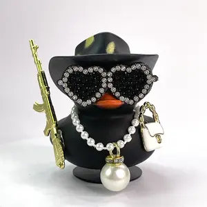 Pato rosa dulce-Girls Duck Car Rubber Duck Decoration Cute Car interior access