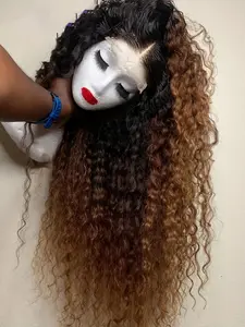 Fashion Ultra-Soft 26 Inch Lace Front Wig, 180% Density Curly Pre-Braided Gradient, Daily Use, All Seasons