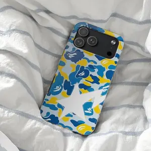 Bape Protective Camo Streetwear Phone Case for iPhone 17 16 15 14 13 12 11 Pro Max Plus Samsung Galaxy S23 S24 S25 Shockproof Fashion Cover