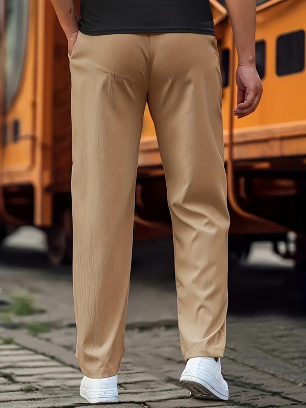 Men's Casual White Pants with Drawstring Waist and Pockets Comfortable Stylish Everyday Wear for Relaxed Look