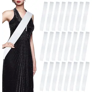 25 Pack Blank White Satin Sublimation Sashes for DIY Decor, Plain Sashes for 2026 Senior Graduation Birthday Pageant Homecoming for Women