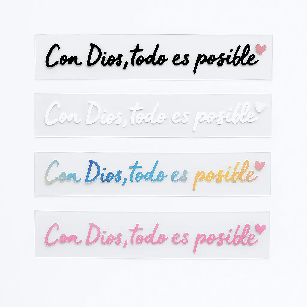 4pcs "Con Dios Todo Es Possible" Inspirational Car Stickers, Automotive Exterior Decals, Car Accessories, Auto Accessories for Vehicle Exterior Decoration, Car Decals