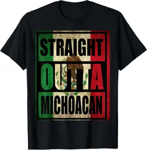 100% Cotton STRAIGHT OUTTA MICHOACAN MEXICO T SHIRT T-Shirt