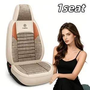 Universal Car Seat Cover, Front Single Seat, High-Quality Linen, All-Season, Easy Installation, 5 Colors Available, Fits Most 5-Seater Cars Suvs
