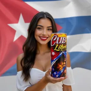 Cuba Libre Tumbler 20 0z bandera cubana y americana