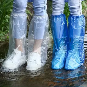 12 Pack Transparent Waterproof Boot Covers, High Stretch Anti-Slip Shoe Protectors, Rain Mud Snow Protection, Easy Clean Durable Shoes, Disposable Shoe Covers